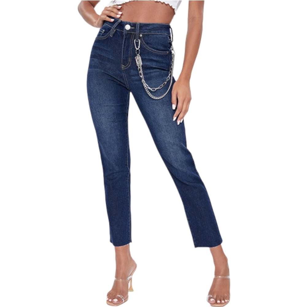 YMI Vintage DREAM High Rise Raw Hem Dark Medium Wash Ankle Jeans 5/27